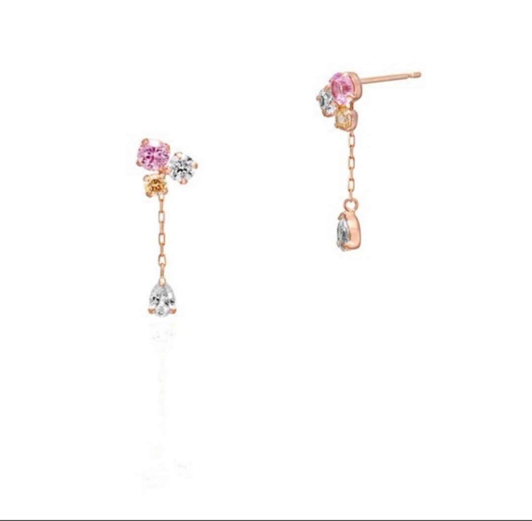 4℃ ヨンドシー K10 ピンクゴールド ピアス K10PG 3色 揺れ