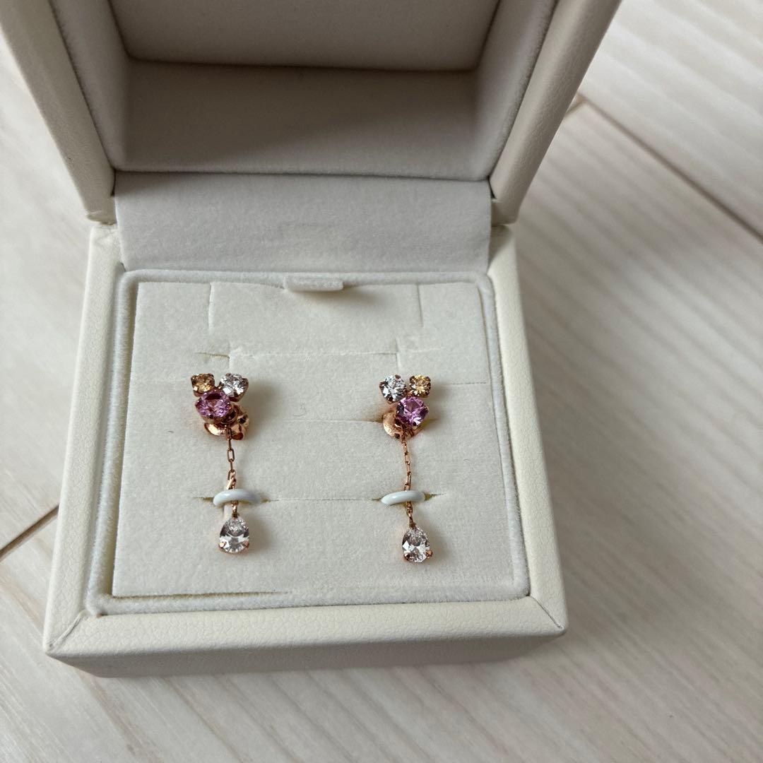 4℃ ヨンドシー K10 ピンクゴールド ピアス K10PG 3色 揺れ