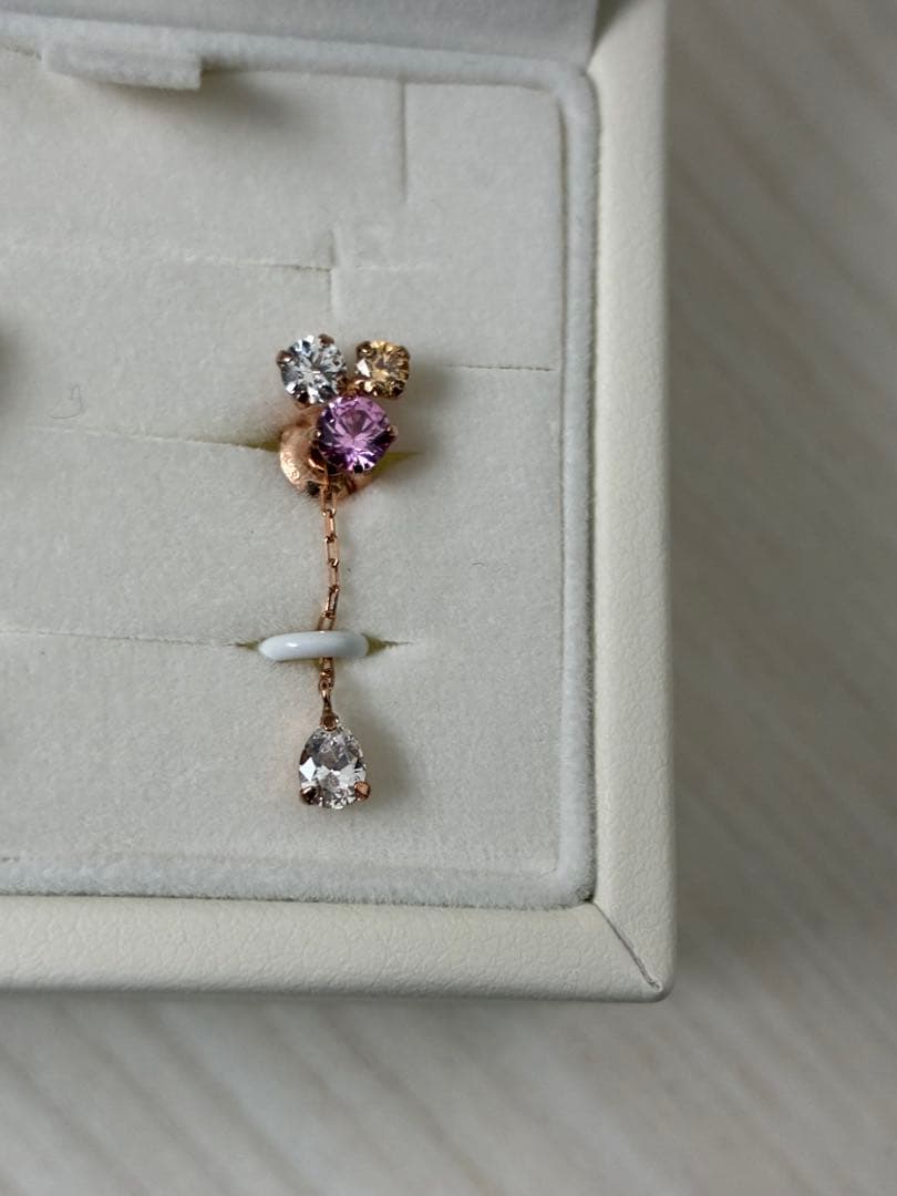 4℃ ヨンドシー K10 ピンクゴールド ピアス K10PG 3色 揺れ