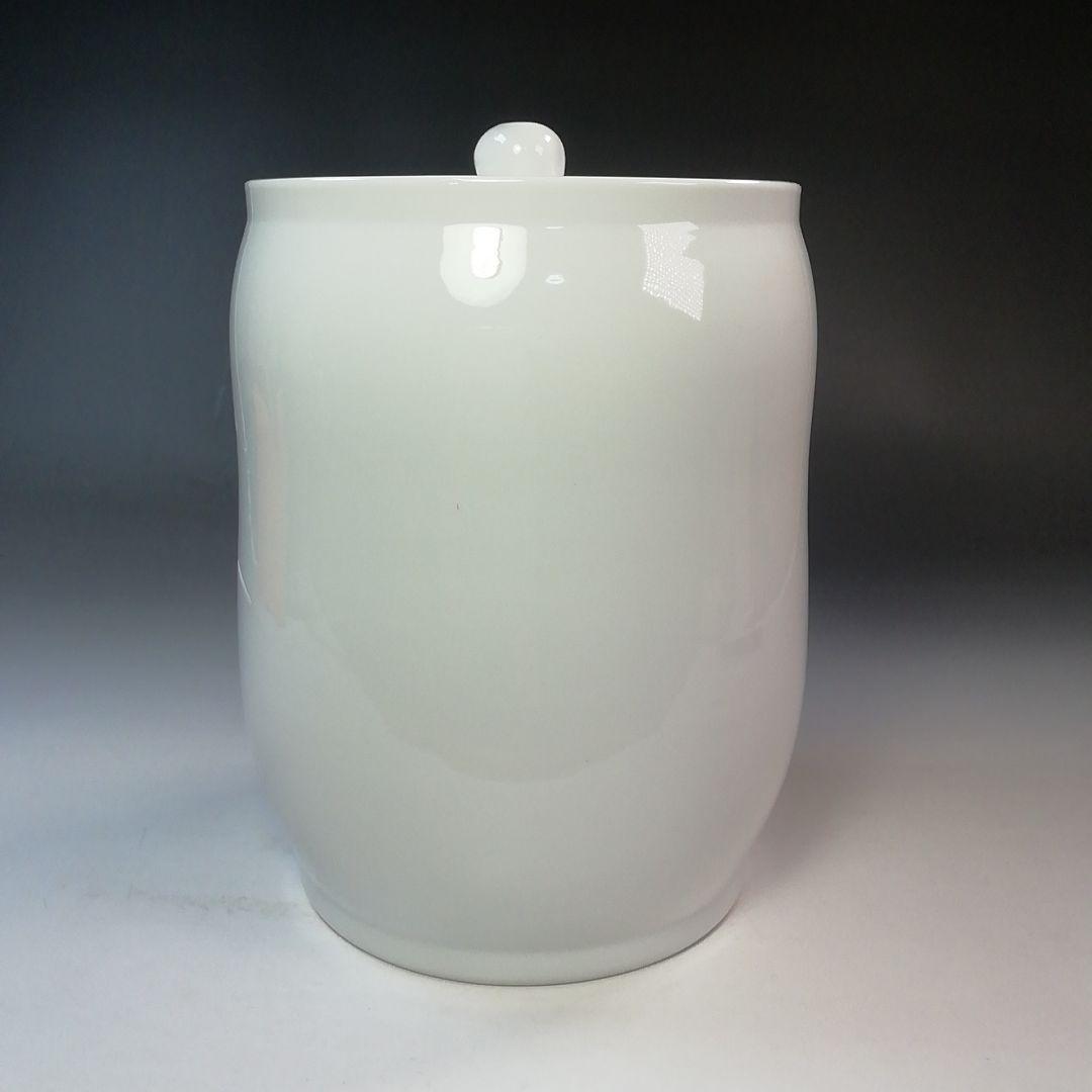 Ｓ７８２　水指　『出石焼』『白磁』『昇山窯　小嶋昇山作』　共箱　茶道具