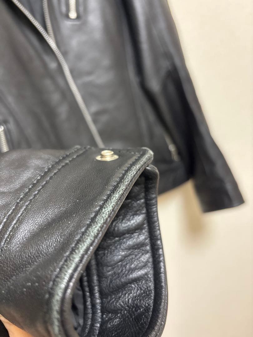 羊革シングルライダースジャケット