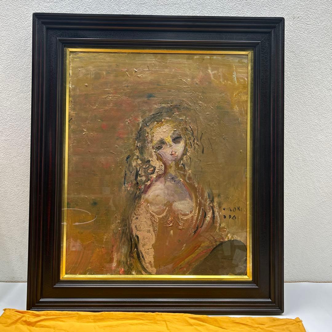 5674 織田広喜「少女」油彩15号 直筆サイン