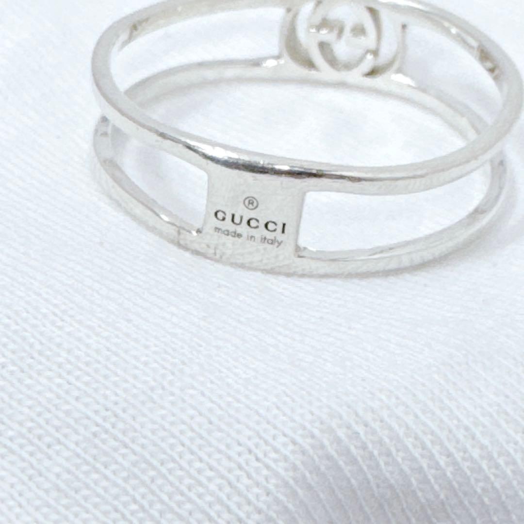 表記23 GUCCI インターロッキングG オープンバンドリング　スリム　メンズ