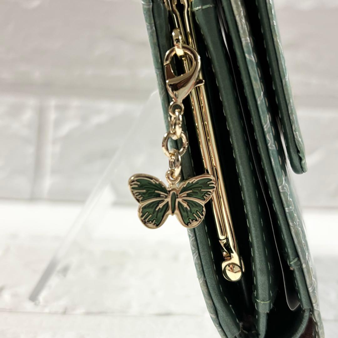 【未使用】ANNA SUI アナスイ　ローズハート がま口二つ折り財布 ミント