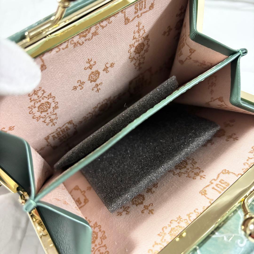 【未使用】ANNA SUI アナスイ　ローズハート がま口二つ折り財布 ミント
