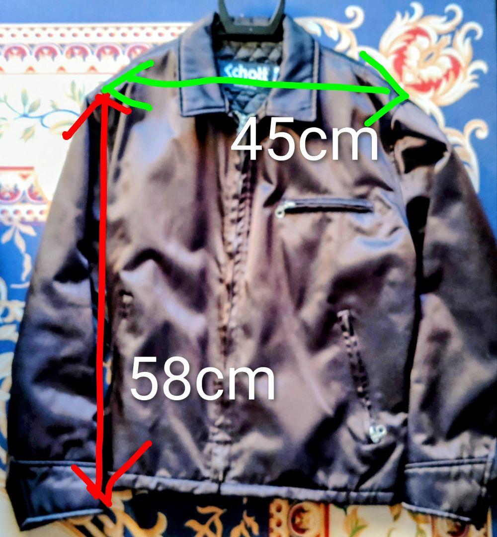 Schott ブラックナイロンライダースジャケット