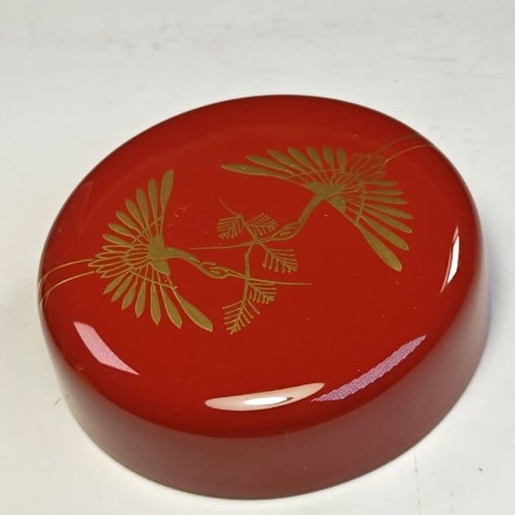 イ780 棗『峯清作』『松喰鶴蒔絵　平棗　共箱』茶入　茶器　茶道具