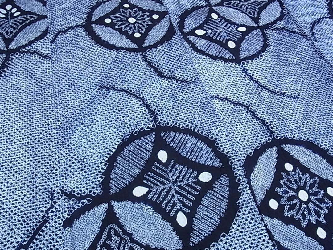 ♦︎きもの結♦︎有松鳴海絞り 浴衣 七宝文 綿♦︎f