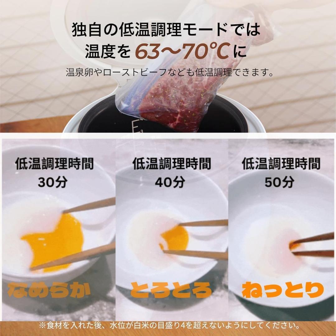 エペイオス(Epeios) 炊飯器 3合 4合 低温調理 350W 2L