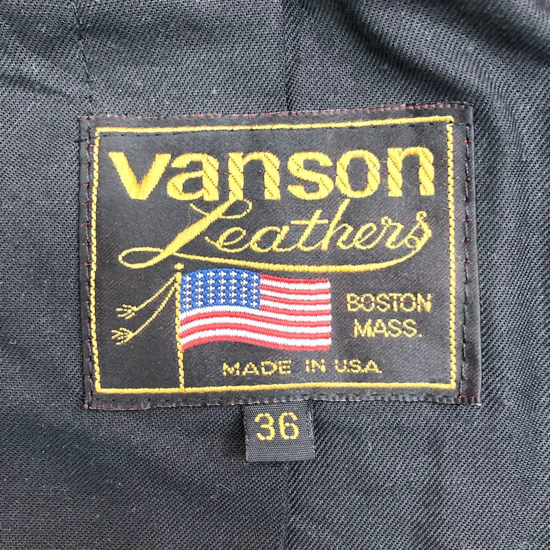 バンソン 90s レザー ジャケット ライダーズ ブラック 36 S3009