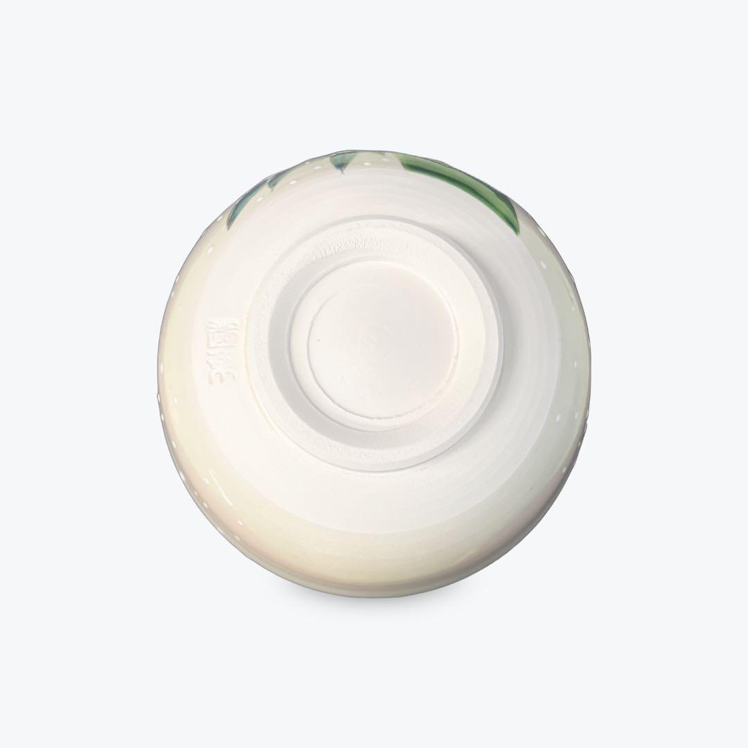 茶碗　色絵 雀に雪竹　加藤起楽　抹茶茶碗　茶道具