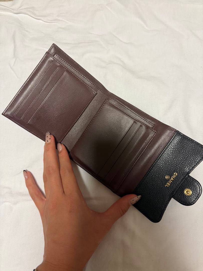 CHANEL 黒 三つ折り財布