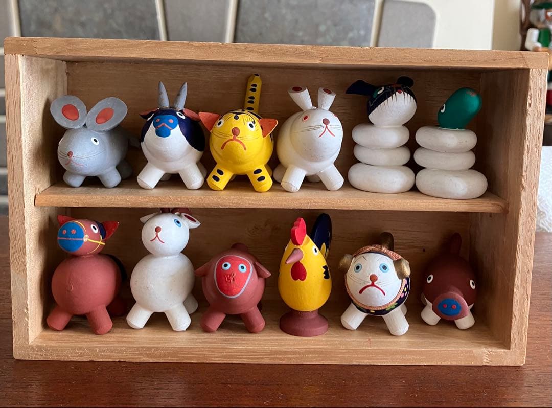 おぐら屋木彫り十二支(桐箱入)