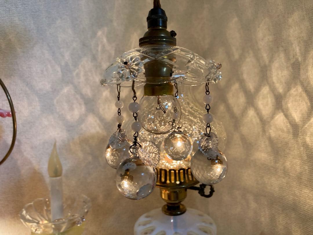 （専用）ミニシャンデリア　【りんご】　19世紀　フランス　アンティーク　シェード