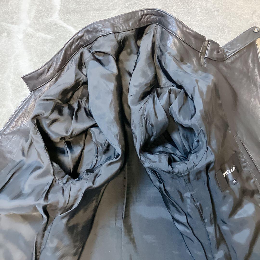 SHELLAC ラムレザー シングルライダース セミダブル レザージャケット L