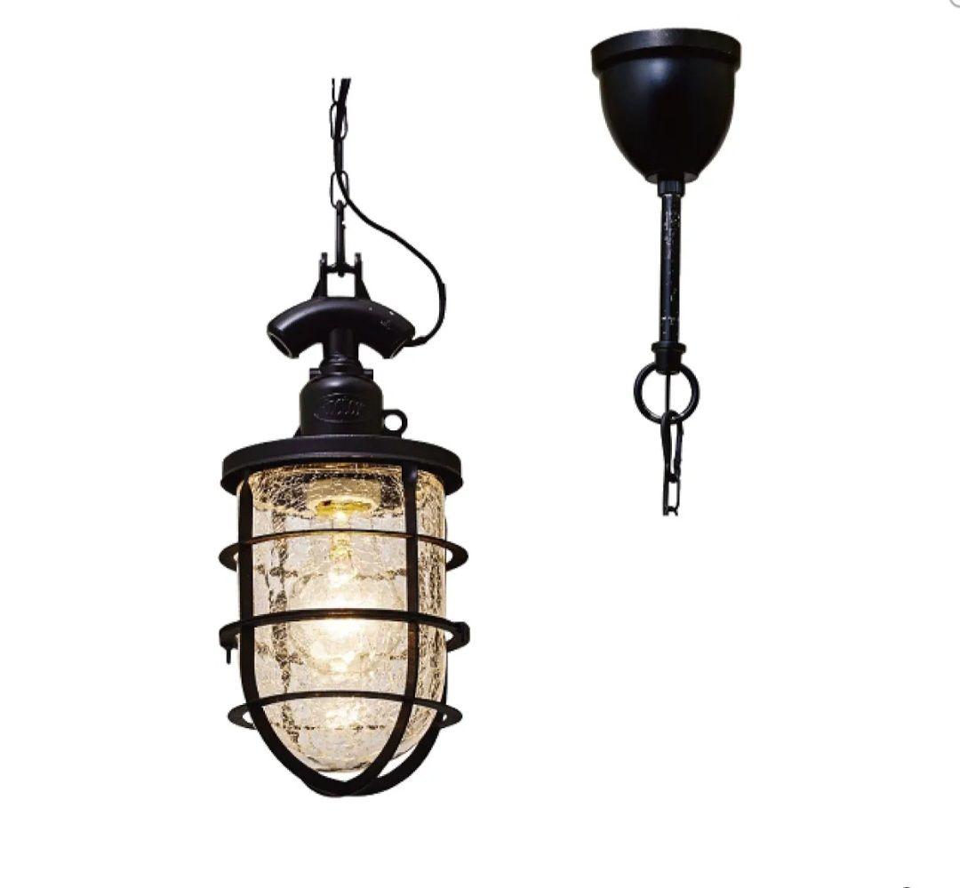2個セット　グラスバウ　マリンランプ 照明　 ガラス 　白熱電球付き　ブラック