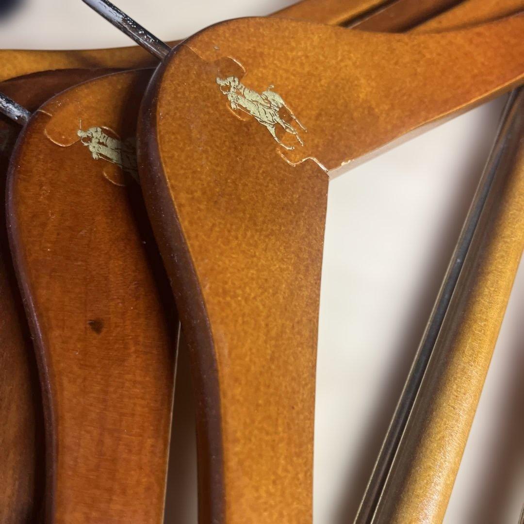 即配送！ビンテージ　ラルフローレン　ハンガー　6本　木製　polo ヴィンテージ