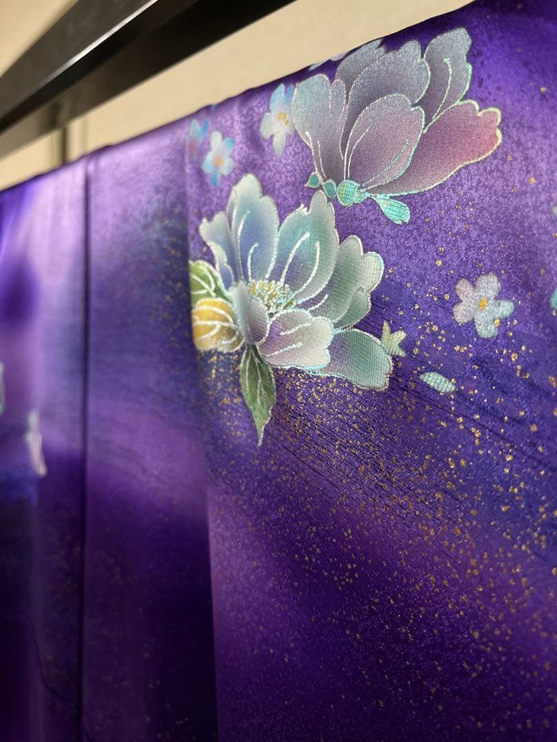 逸品★おしゃれ　中古★振袖★仕立て上がり　NO.B09 紫色　成人式　結婚式