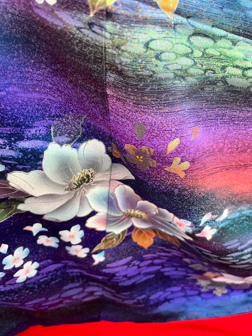 逸品★おしゃれ　中古★振袖★仕立て上がり　NO.B09 紫色　成人式　結婚式