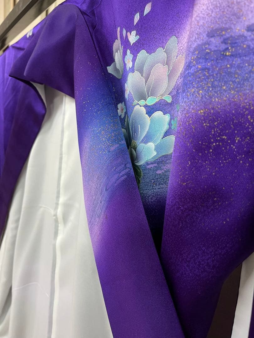 逸品★おしゃれ　中古★振袖★仕立て上がり　NO.B09 紫色　成人式　結婚式