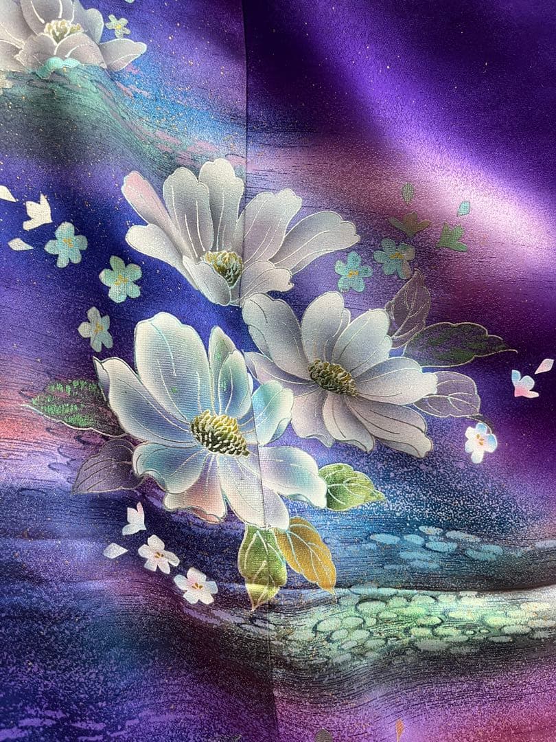 逸品★おしゃれ　中古★振袖★仕立て上がり　NO.B09 紫色　成人式　結婚式