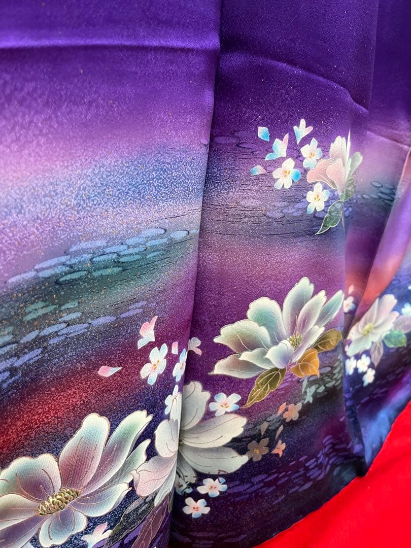 逸品★おしゃれ　中古★振袖★仕立て上がり　NO.B09 紫色　成人式　結婚式