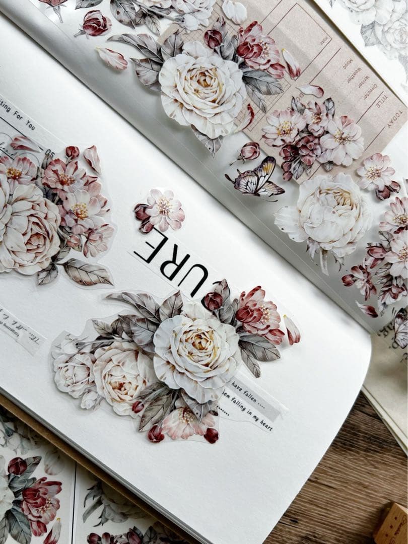 梦岛日记《海棠微露》海外マスキングテープ　マステ 【2319】