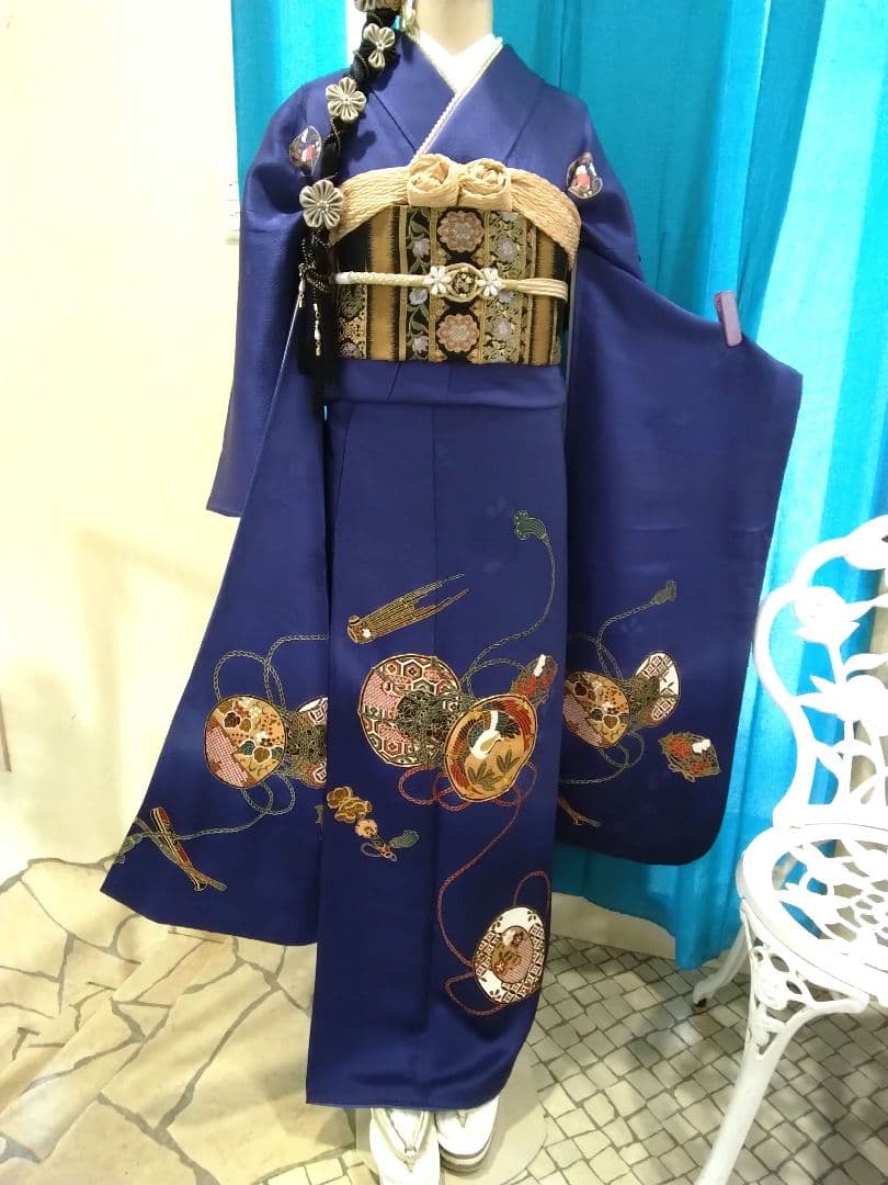 振袖フルセット、正絹振袖、成人式、重ね衿、帯揚げ、帯締め、西陣袋帯、襦袢