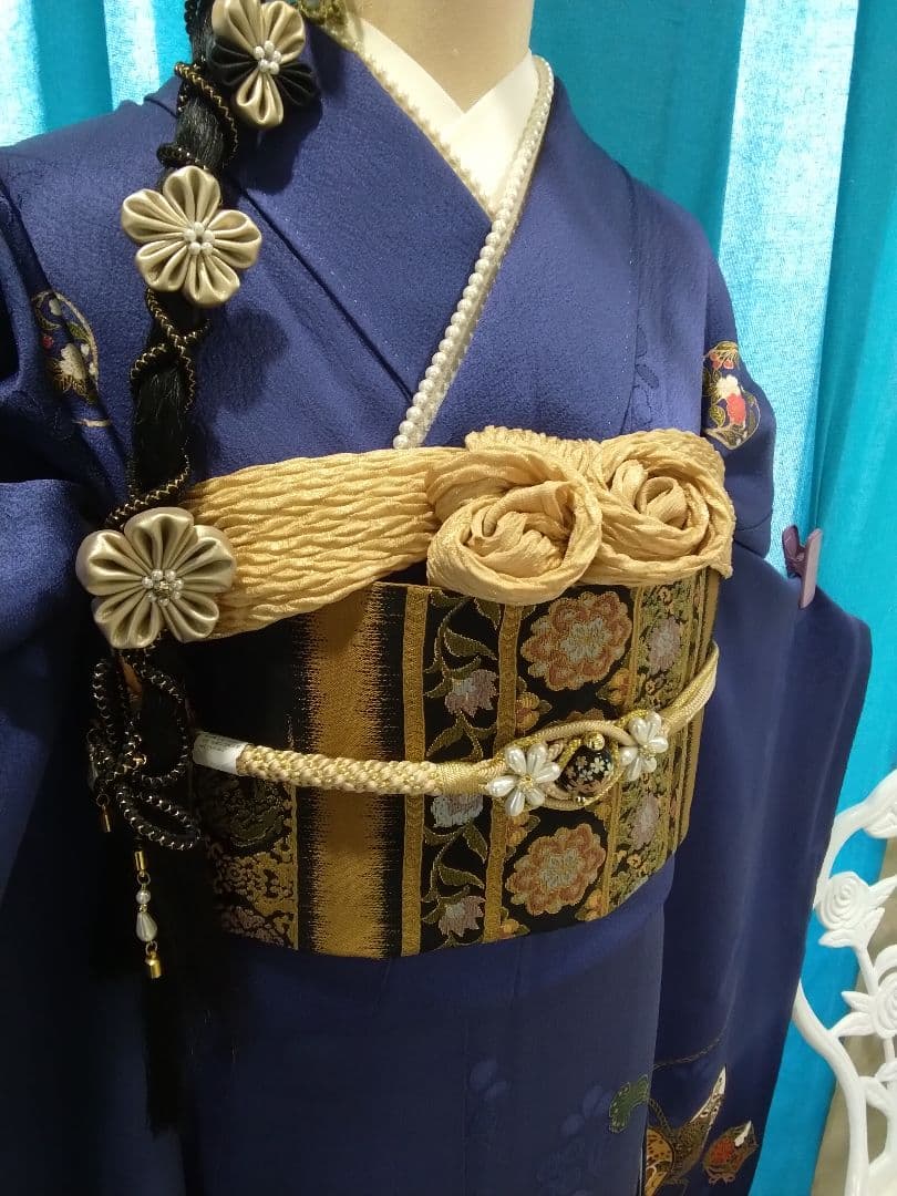 振袖フルセット、正絹振袖、成人式、重ね衿、帯揚げ、帯締め、西陣袋帯、襦袢