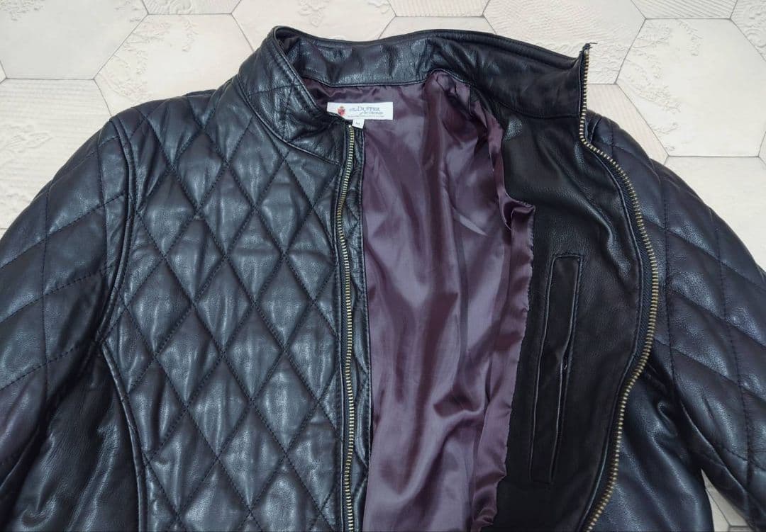 セントオブダファー　キルティング　ラムレザー　シングルライダースジャケット