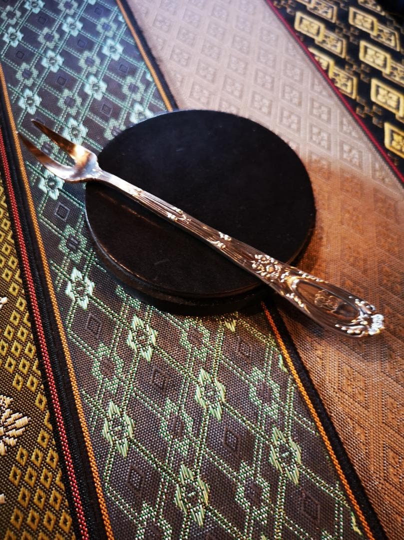 TIFFANY1889銀器フォーク×厚革コースター｜一点物