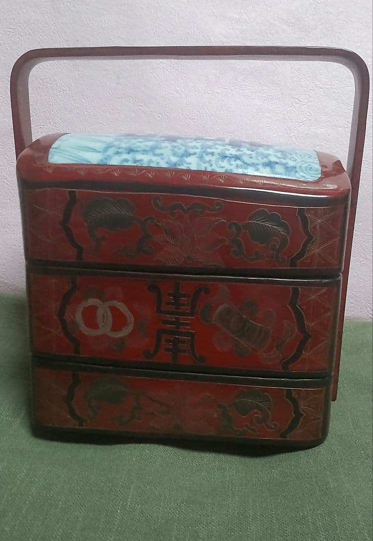 (61*Z234)*漆器 重箱 清朝 中国骨董品 茶道具陶芸