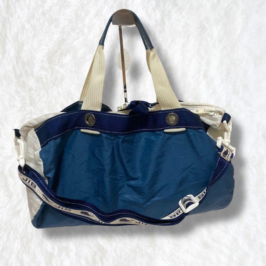 JIB ジブ ダッフルバッグ 2way ショルダーバッグ セイルクロス 紺 白