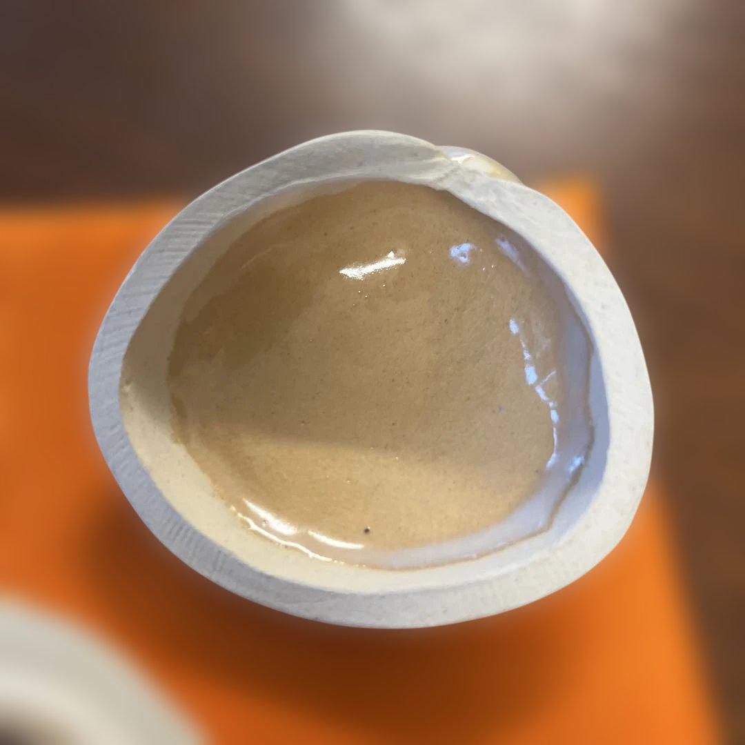 香合　萩焼　十二代　田原陶兵衛造　蛤香合　共箱