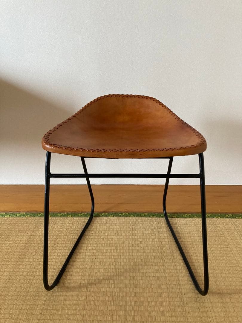 本革スツール アイアンレッグ