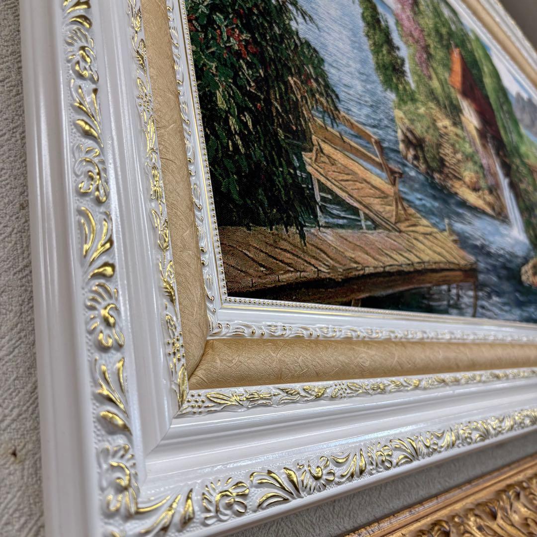 幅137×高さ77 自然の風景 水車小屋 絵画 アウトレット特価品 お買い得商品