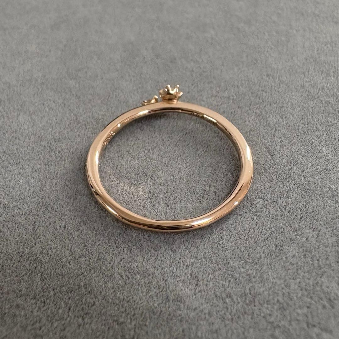 agete アガット k18 ダイアモンド ミル打ち リング ピンクゴールド