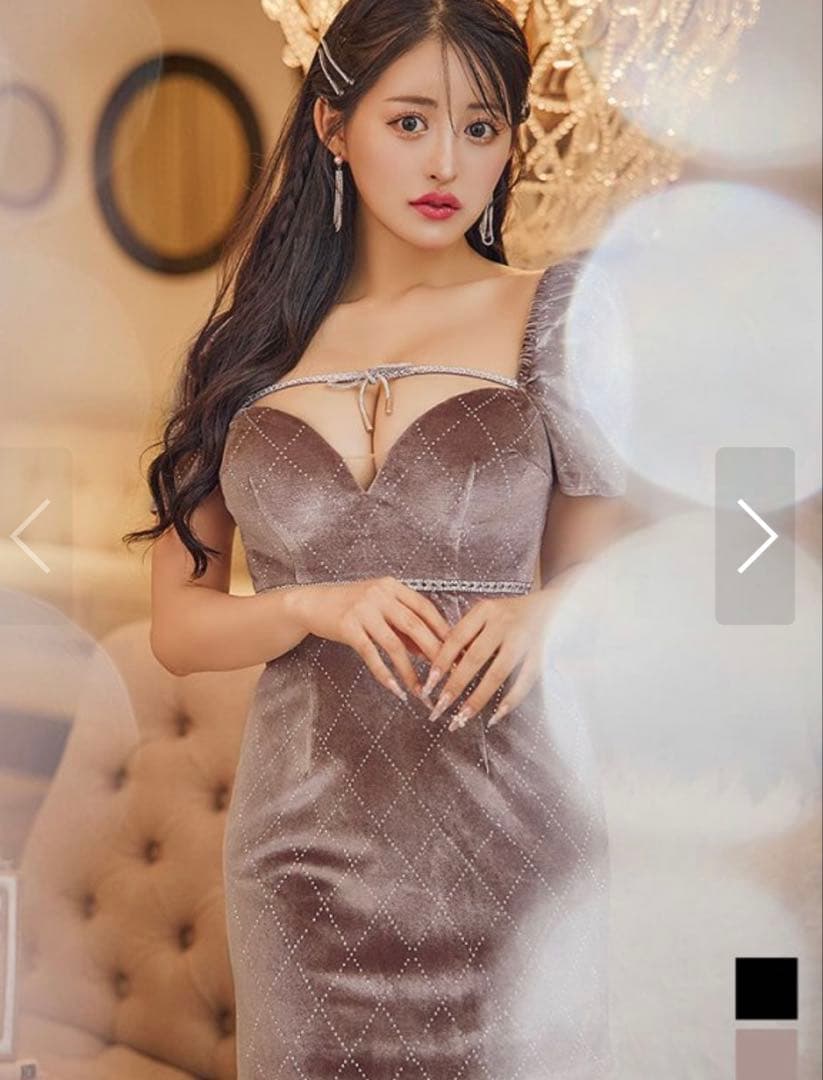 jewels XSサイズ ベルベットピンクドレス リボン ビジュー