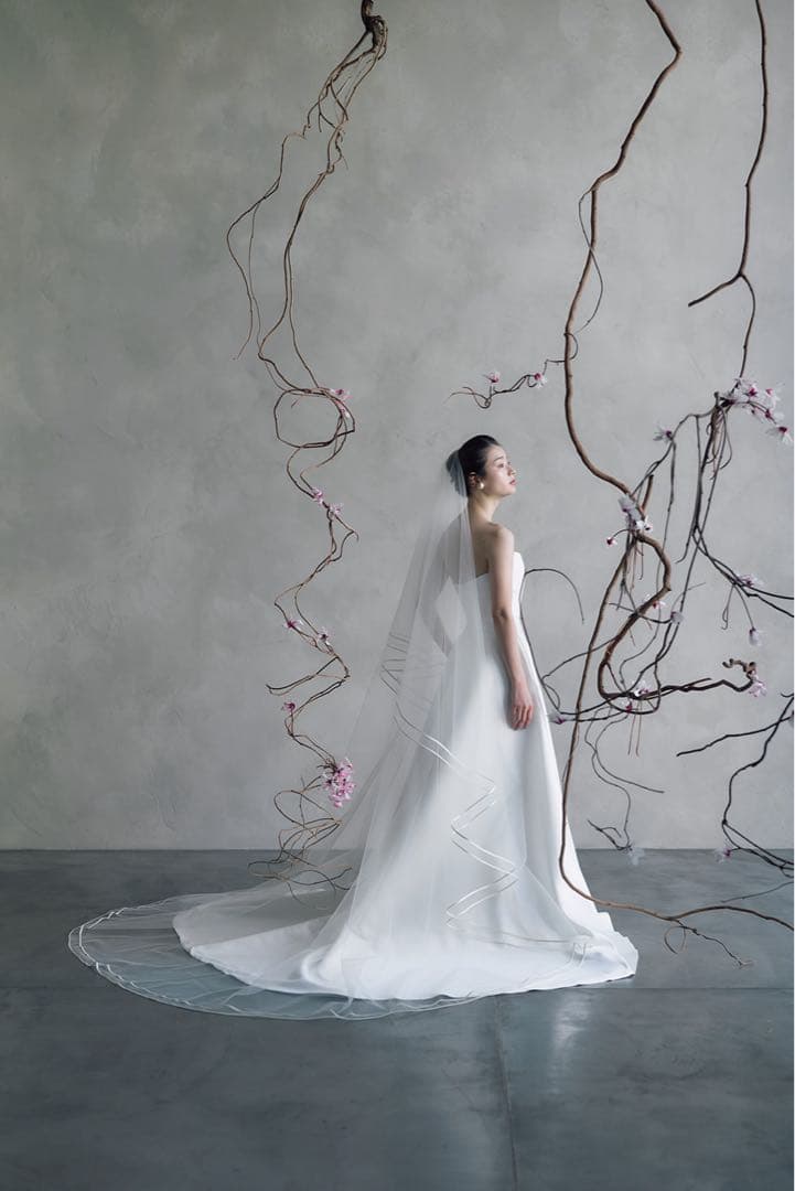 ダブルパイピングウエディングベール250cmOW