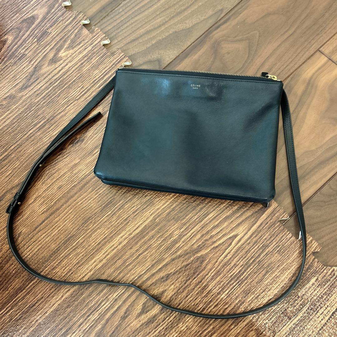 CÉLINE 黒 レザー ショルダーバッグ