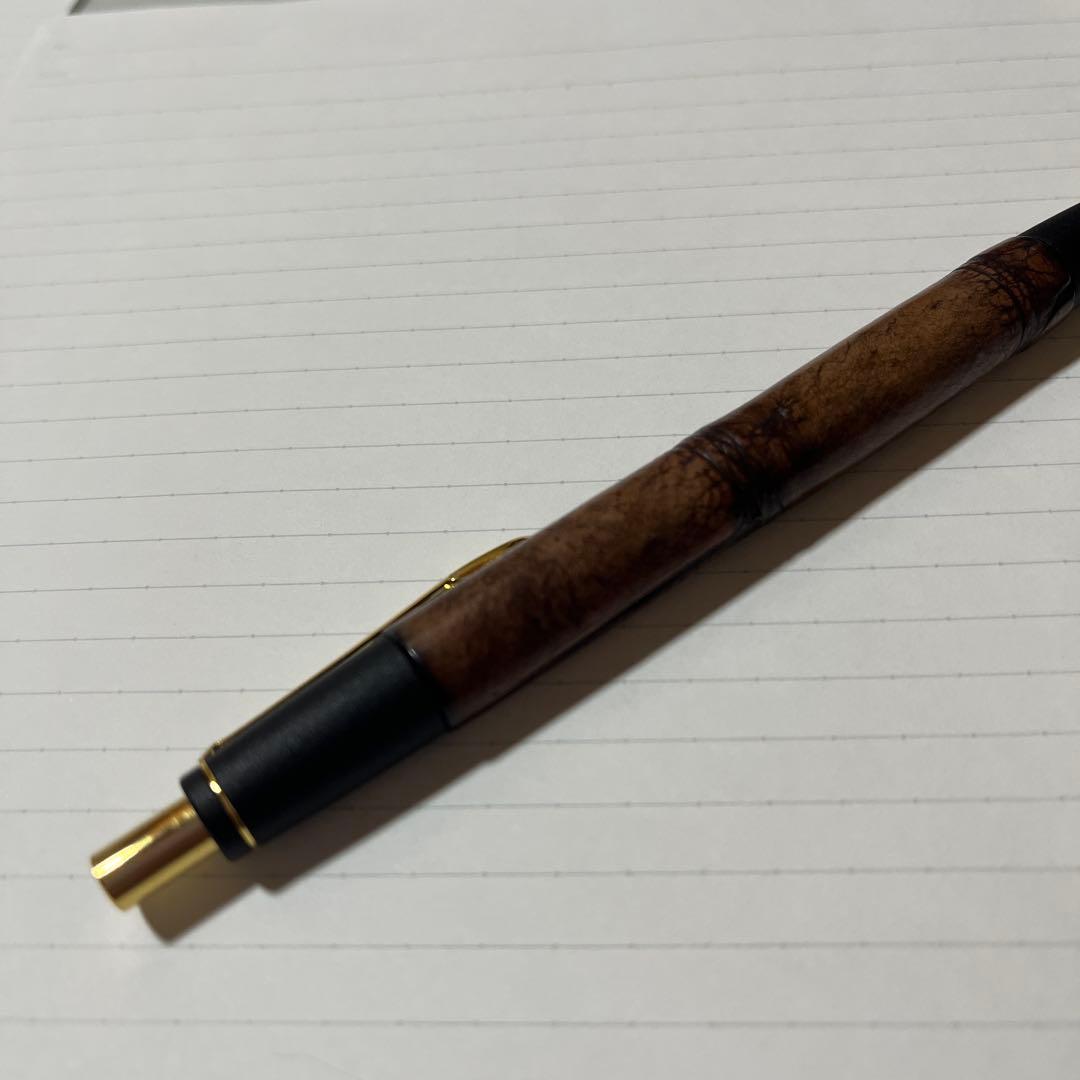 シックザール 革軸ペン 真鍮金具 クロコダイル ダークブラウン シャーペン