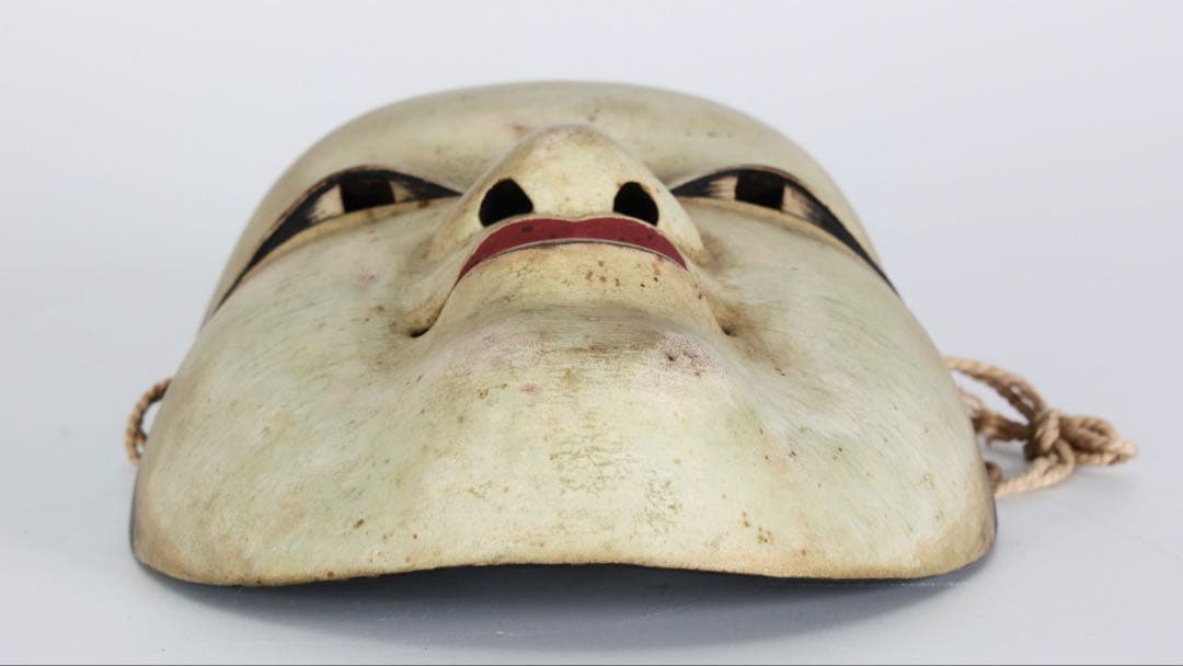 能面師 佐藤助雄 木彫能面 小面 在銘 箱付 狂言 能楽 伝統芸能 時代能面