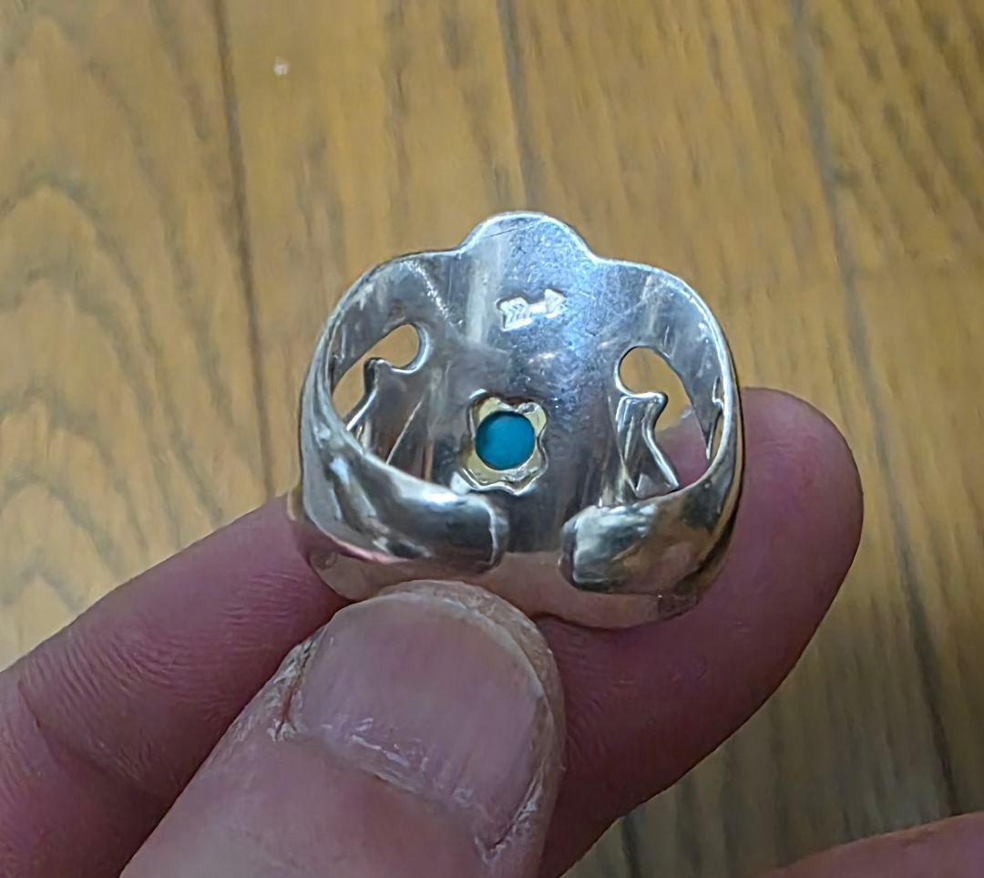 ゴローズ 金縄ターコイズ付きシルバーリング