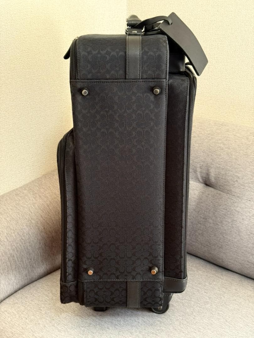 【美品】COACH ミニシグネチャー キャリーバッグ スーツケース　ブラック