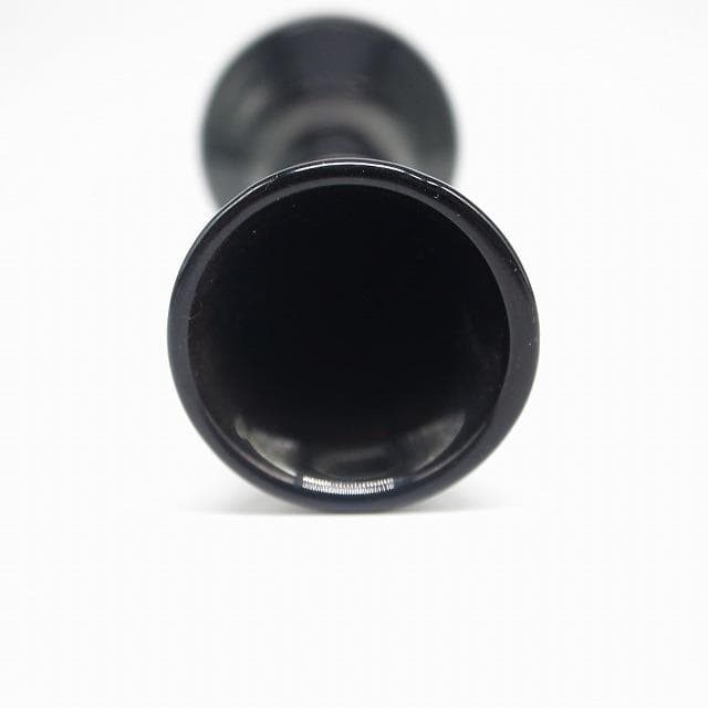 アンティーク　黒色ガラス　一輪挿し　ブラック