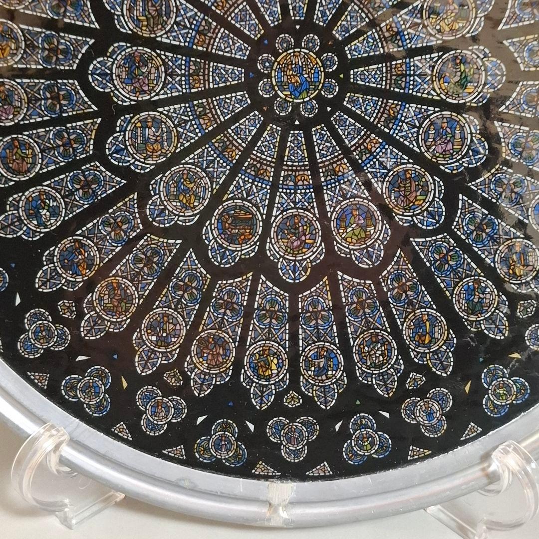 ★幻想的★ノートルダム大聖堂 パリ ステンドグラス グラスマスターズ バラ窓