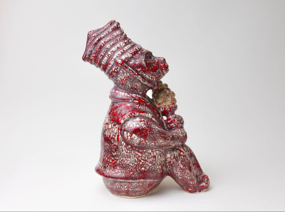 箕面焼　松田箕山　猿　置き物