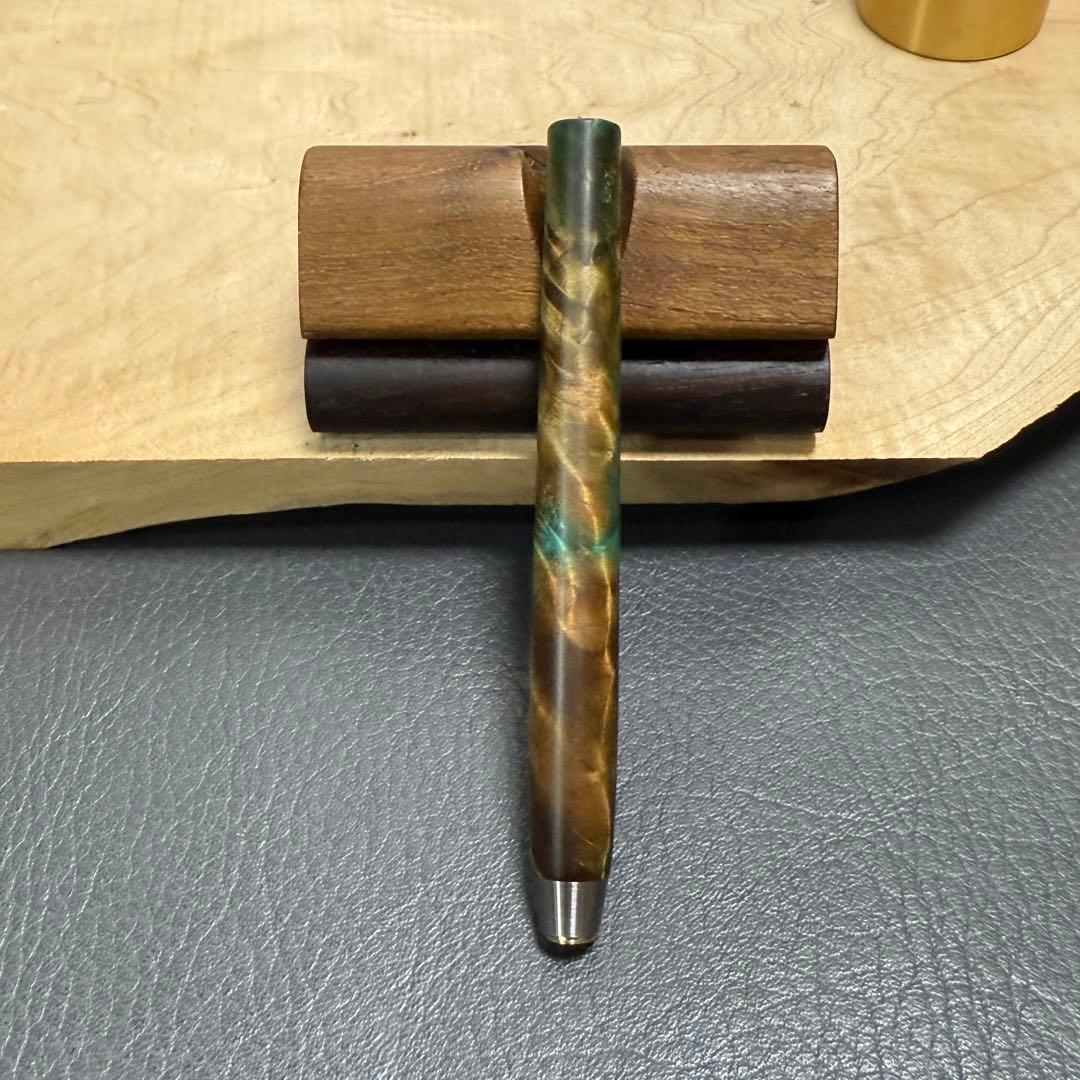 126栃サバ杢スタビ　PG-5用カスタム木軸　低重心テーパータイプ　ステンレス