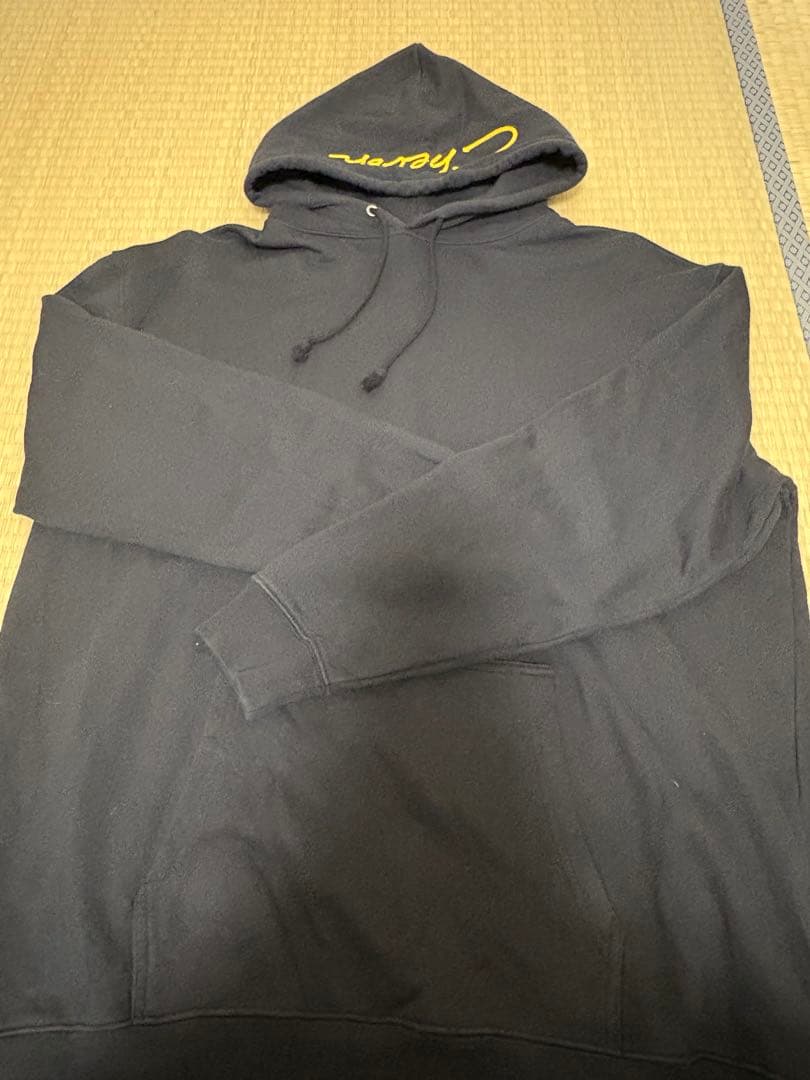 Chevon 【受注生産限定】刺繍プルオーバー / 黄色刺繍 / ブラックXXL