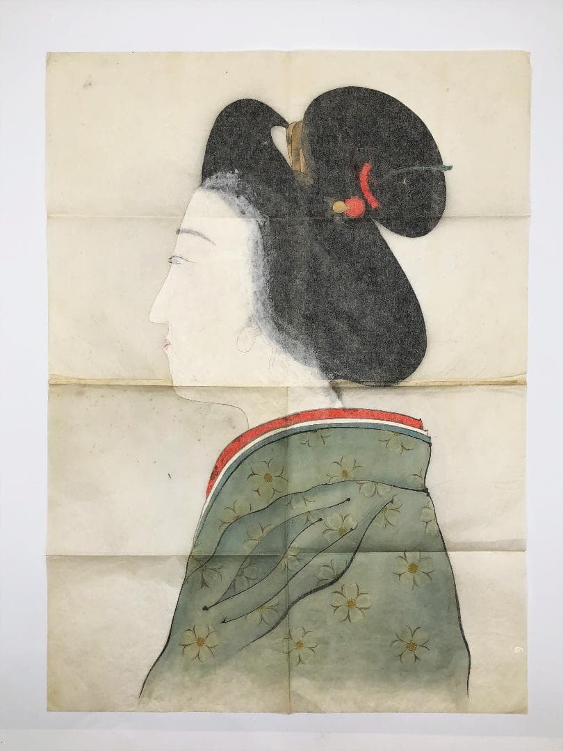 【 江戸期美人画 】　日本画　肉筆浮世絵　蔵出し書画